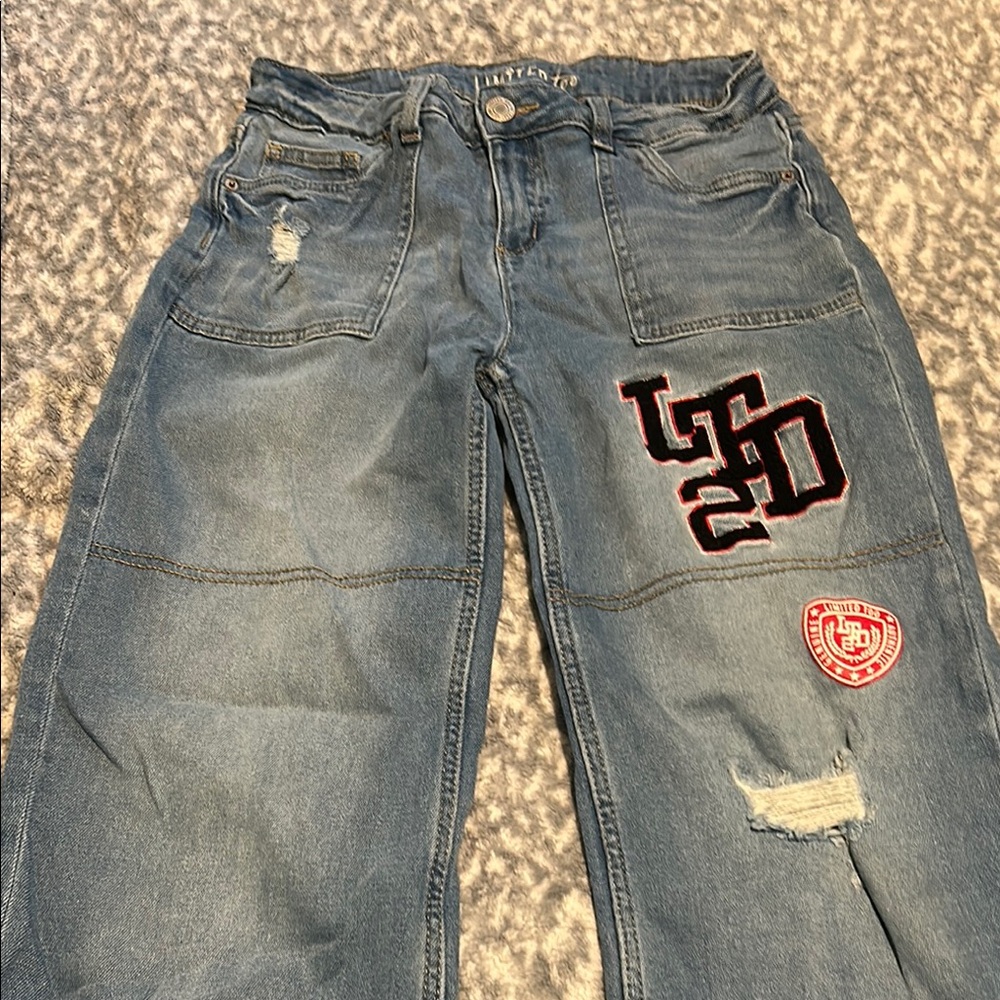 Blue Distressed Kids Jeans